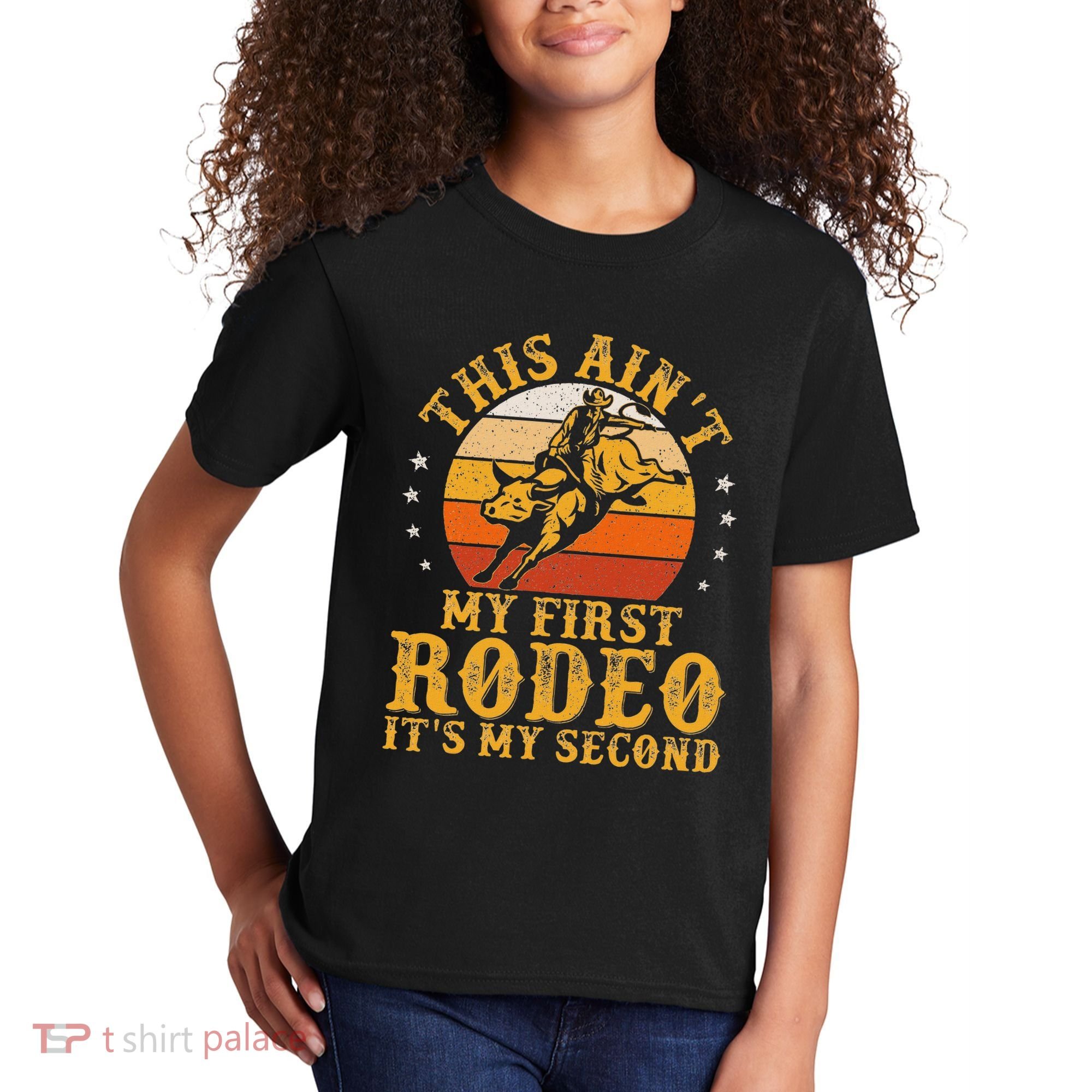 This AinT My First Rodeo ItS My Second Bull Riding Art Kids T-Shirt