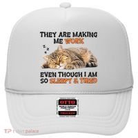 The Are Making Me Work Even Though I Am So Sleepy And Tired Cute Cat Hat thumb 0