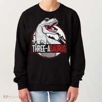 Three Asaurus Matching Family Dinosaur 3rd Birthday Women's Sweatshirt thumb 0
