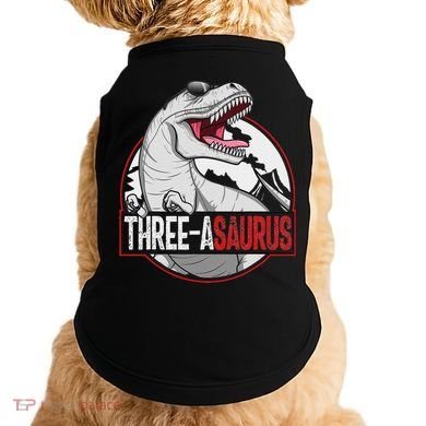 Three Asaurus Matching Family Dinosaur 3rd Birthday Doggie Tank