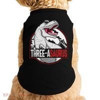 Three Asaurus Matching Family Dinosaur 3rd Birthday Doggie Tank thumb 0