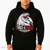 Three Asaurus Matching Family Dinosaur 3rd Birthday Hoodie thumb 2