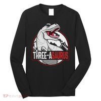 Three Asaurus Matching Family Dinosaur 3rd Birthday Long Sleeve Shirt thumb 0