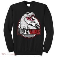 Three Asaurus Matching Family Dinosaur 3rd Birthday Sweatshirt thumb 0