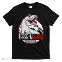 Three Asaurus Matching Family Dinosaur 3rd Birthday T-Shirt thumb 0