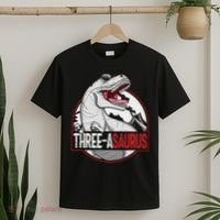 Three Asaurus Matching Family Dinosaur 3rd Birthday T-Shirt thumb 2