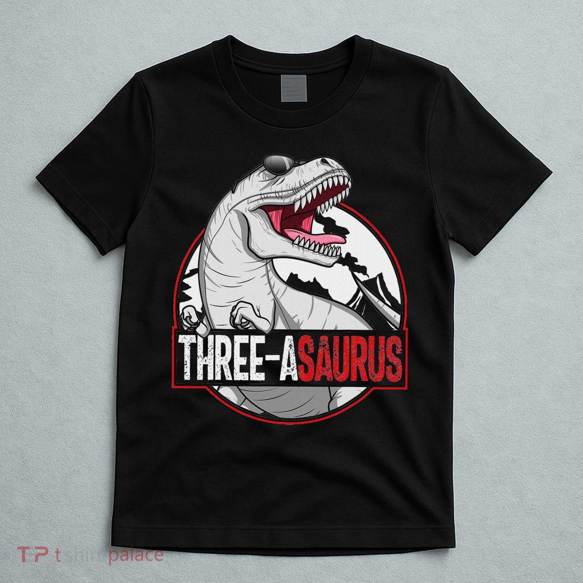 Three Asaurus Matching Family Dinosaur 3rd Birthday T-Shirt