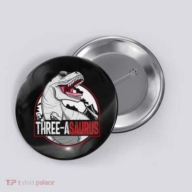 Three Asaurus Matching Family Dinosaur 3rd Birthday Button