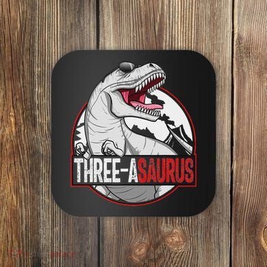 Three Asaurus Matching Family Dinosaur 3rd Birthday Coaster