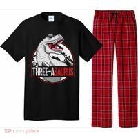 Three Asaurus Matching Family Dinosaur 3rd Birthday Pajama Set thumb 0