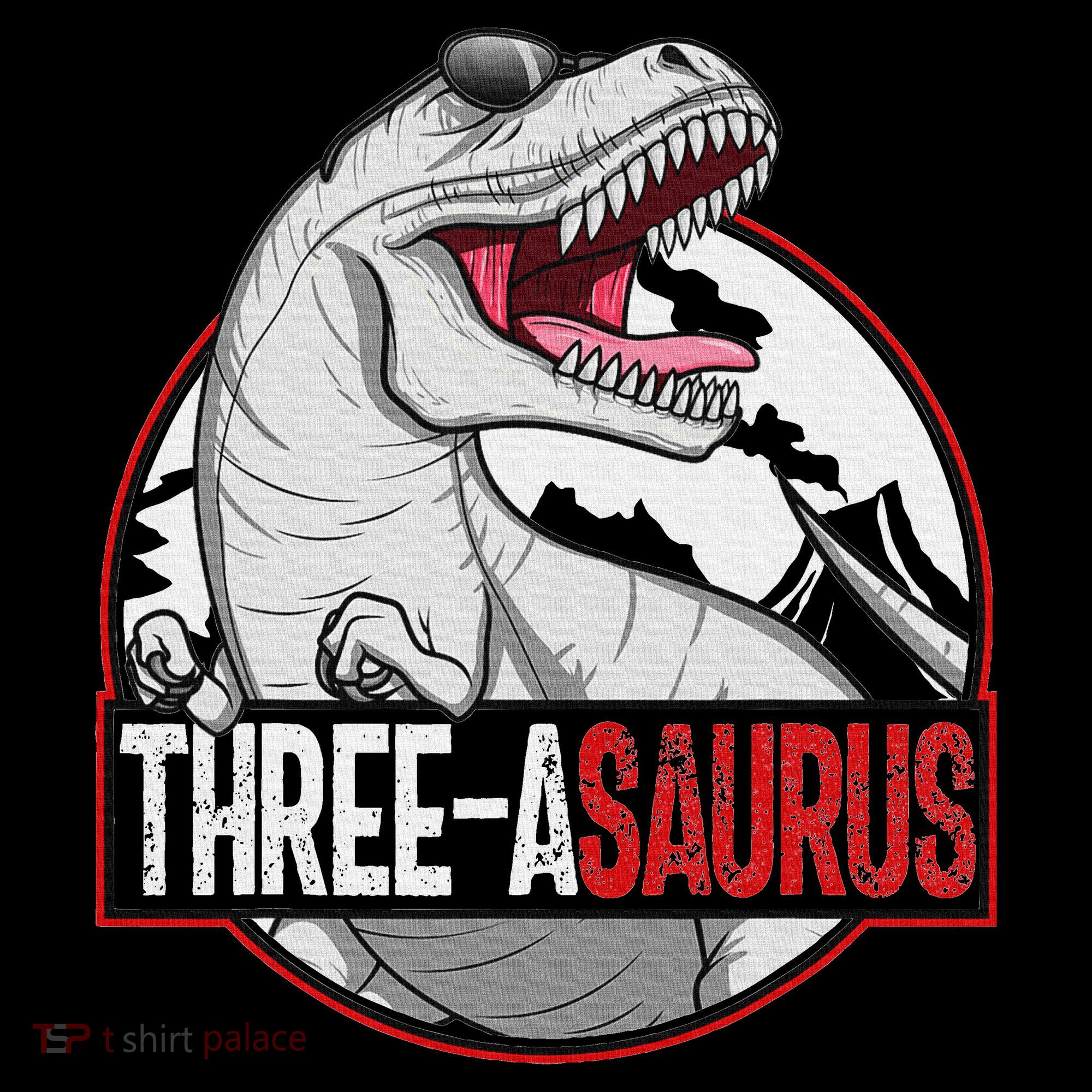 Three Asaurus Matching Family Dinosaur 3rd Birthday Women's Hoodie