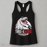 Three Asaurus Matching Family Dinosaur 3rd Birthday Women's Tank Top thumb 3