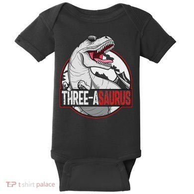 Three Asaurus Matching Family Dinosaur 3rd Birthday Baby Bodysuit