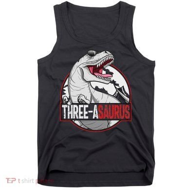Three Asaurus Matching Family Dinosaur 3rd Birthday Tank Top