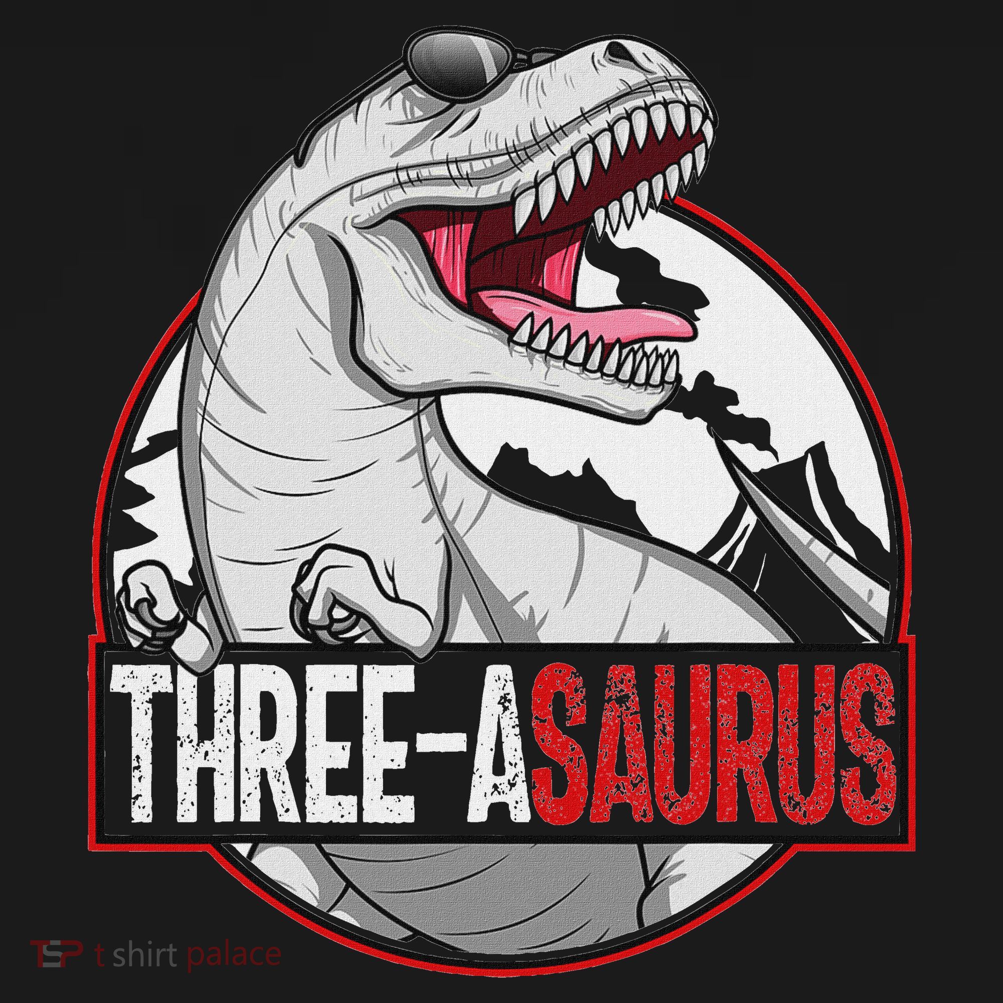 Three Asaurus Matching Family Dinosaur 3rd Birthday Tank Top