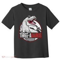 Three Asaurus Matching Family Dinosaur 3rd Birthday Toddler T-Shirt thumb 0