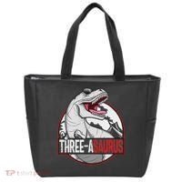 Three Asaurus Matching Family Dinosaur 3rd Birthday Tote Bag thumb 0