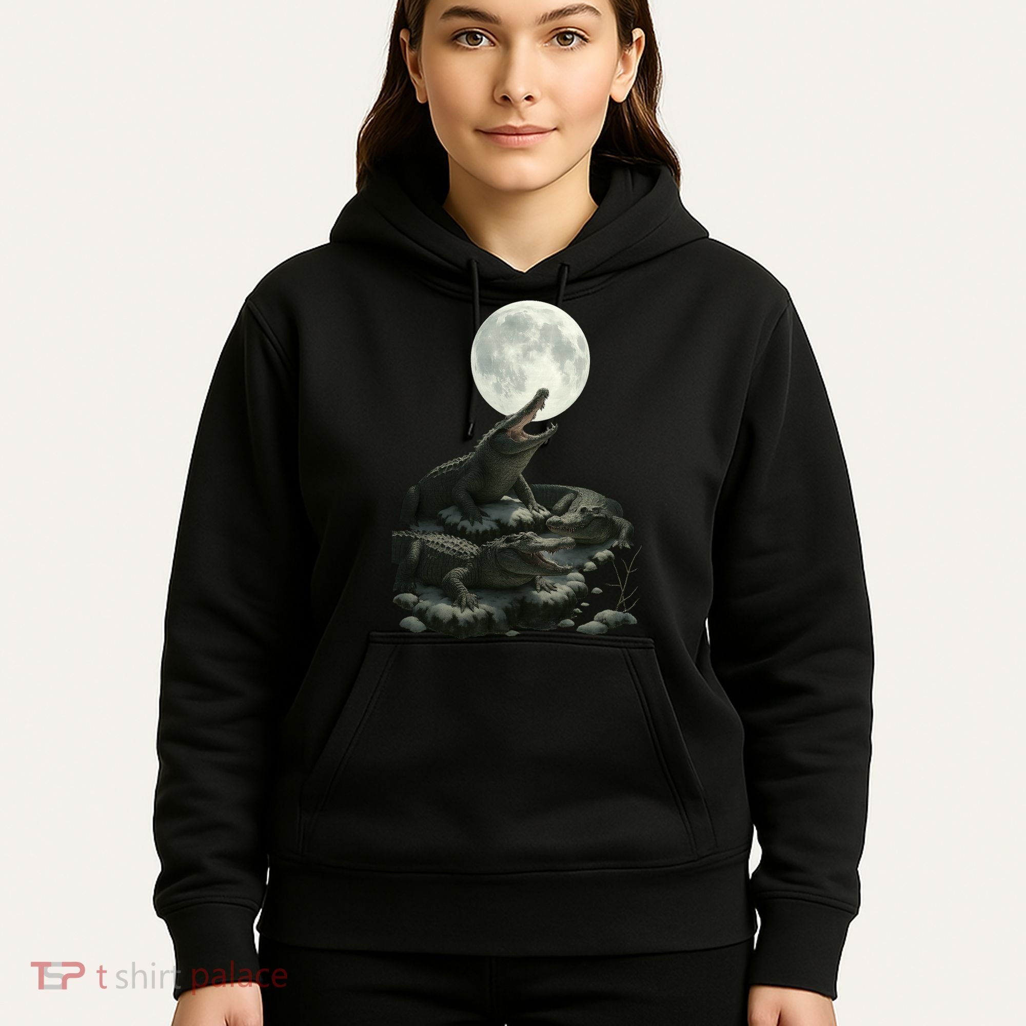 Three Alligator Moon Hoodie