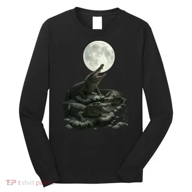 Three Alligator Moon Long Sleeve Shirt