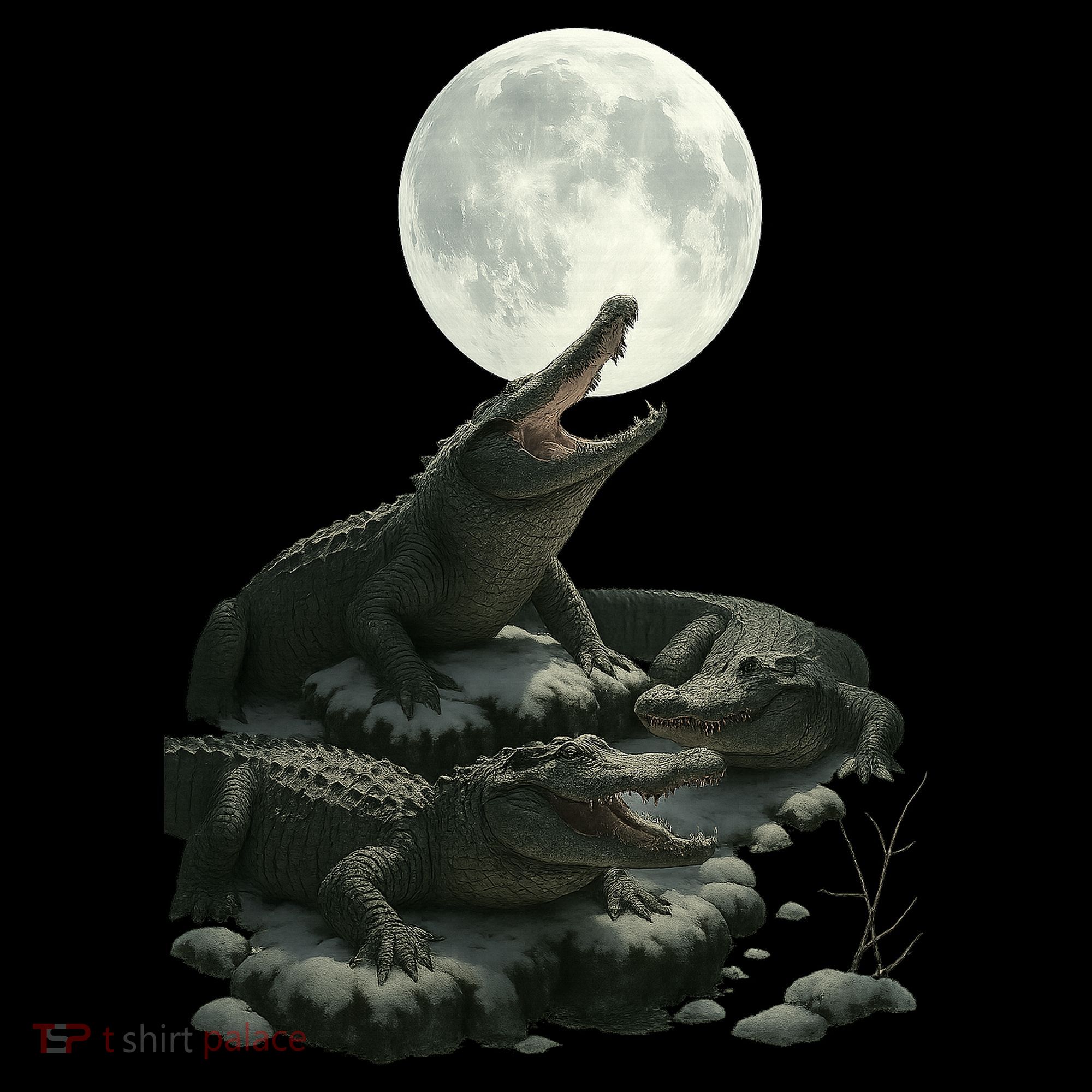 Three Alligator Moon Long Sleeve Shirt