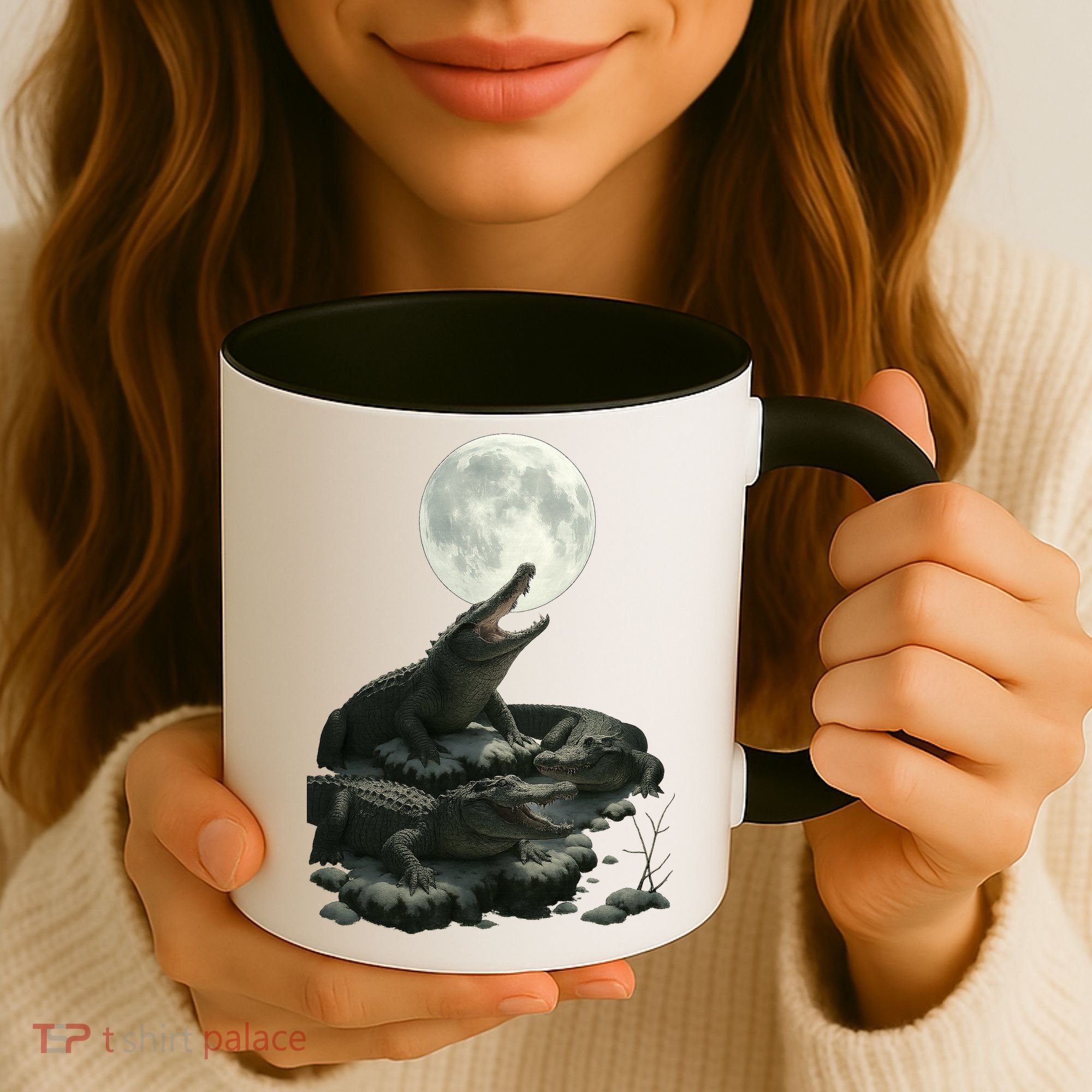Three Alligator Moon Coffee Mug