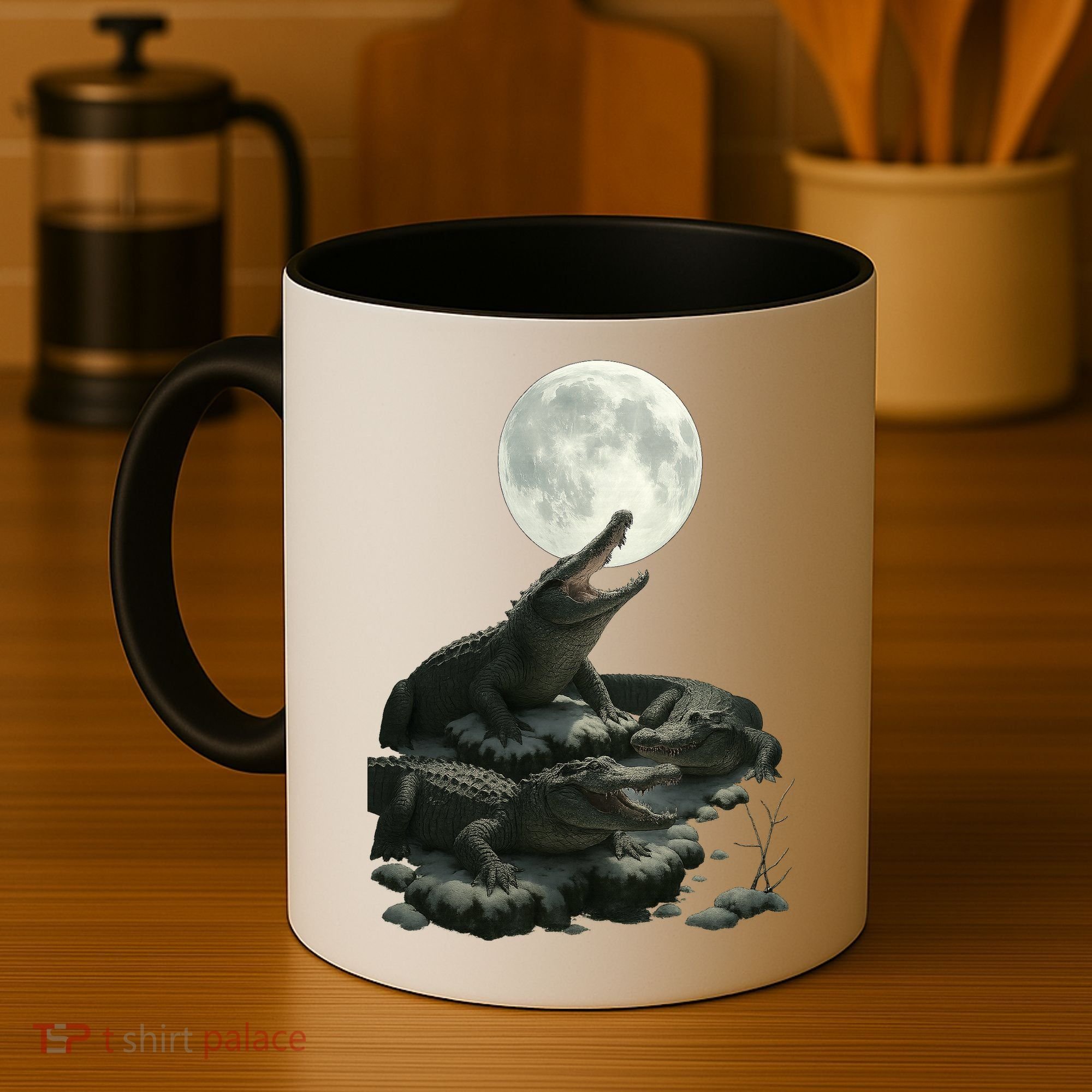 Three Alligator Moon Coffee Mug