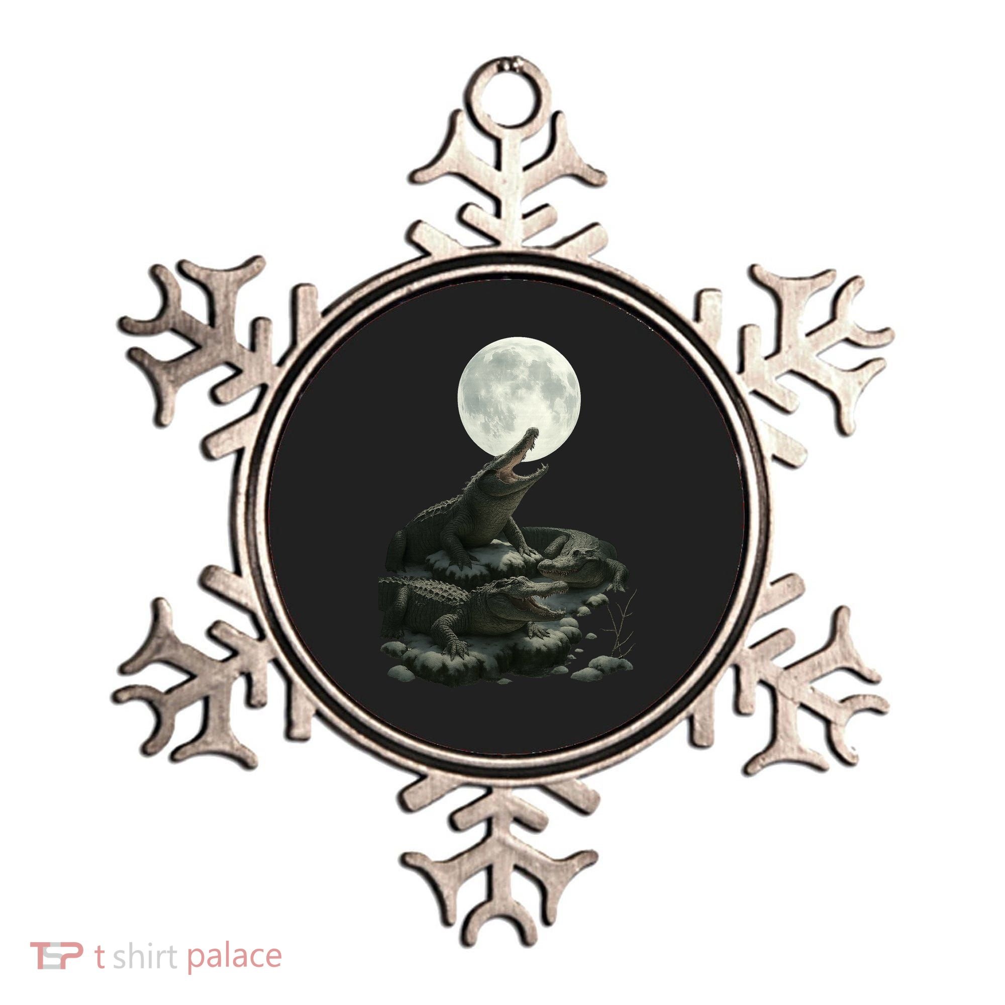 Three Alligator Moon Ornament