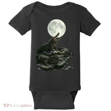 Three Alligator Moon Baby Bodysuit