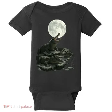 Three Alligator Moon Baby Bodysuit