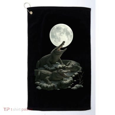 Three Alligator Moon Golf Towel