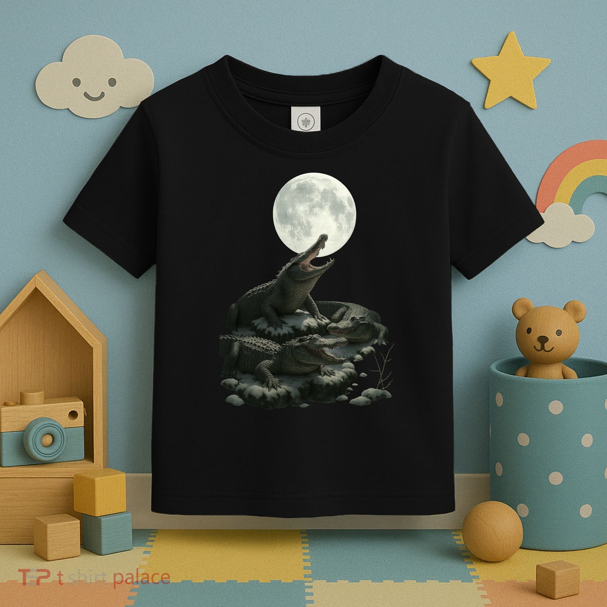 Three Alligator Moon Toddler T-Shirt