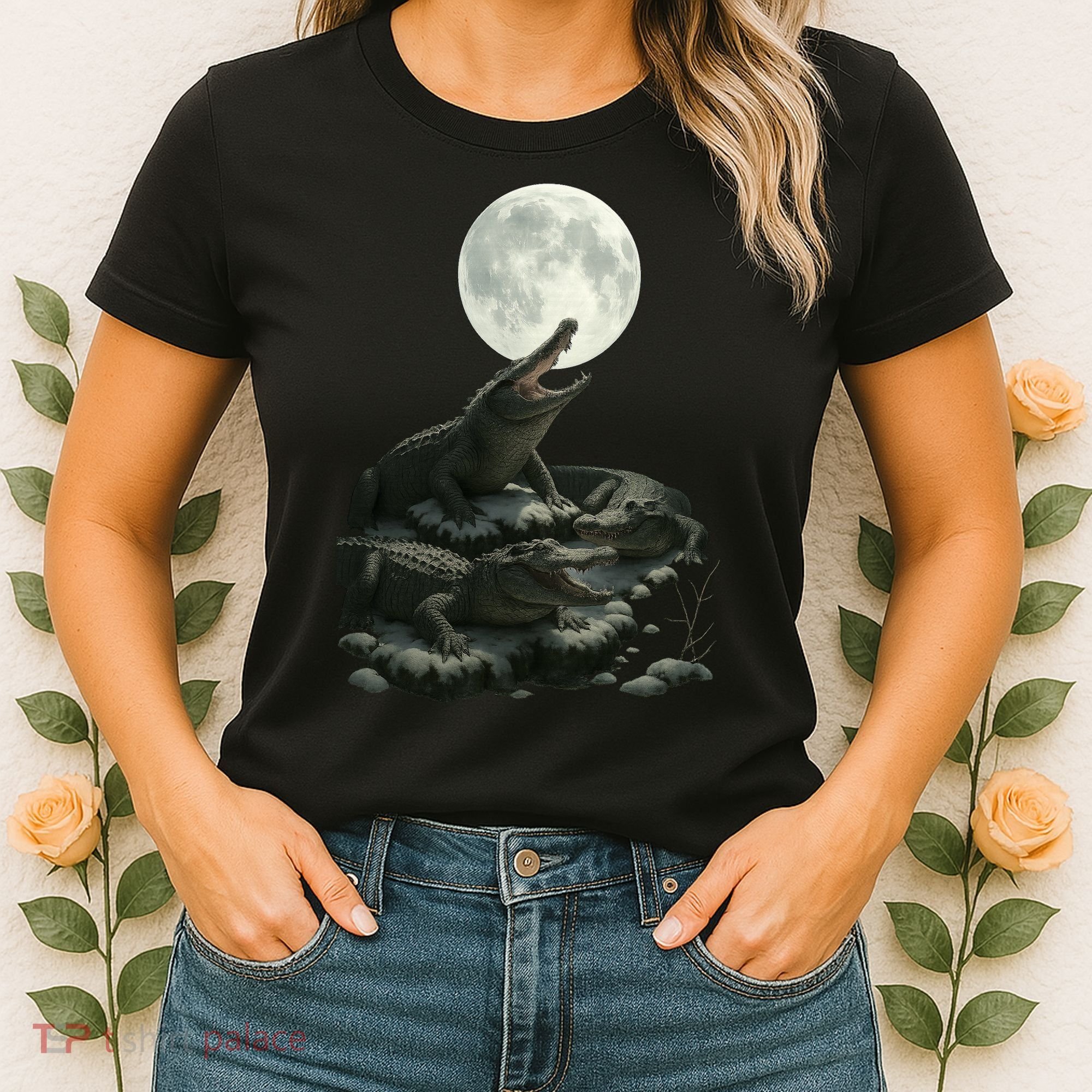Three Alligator Moon Women's T-Shirt