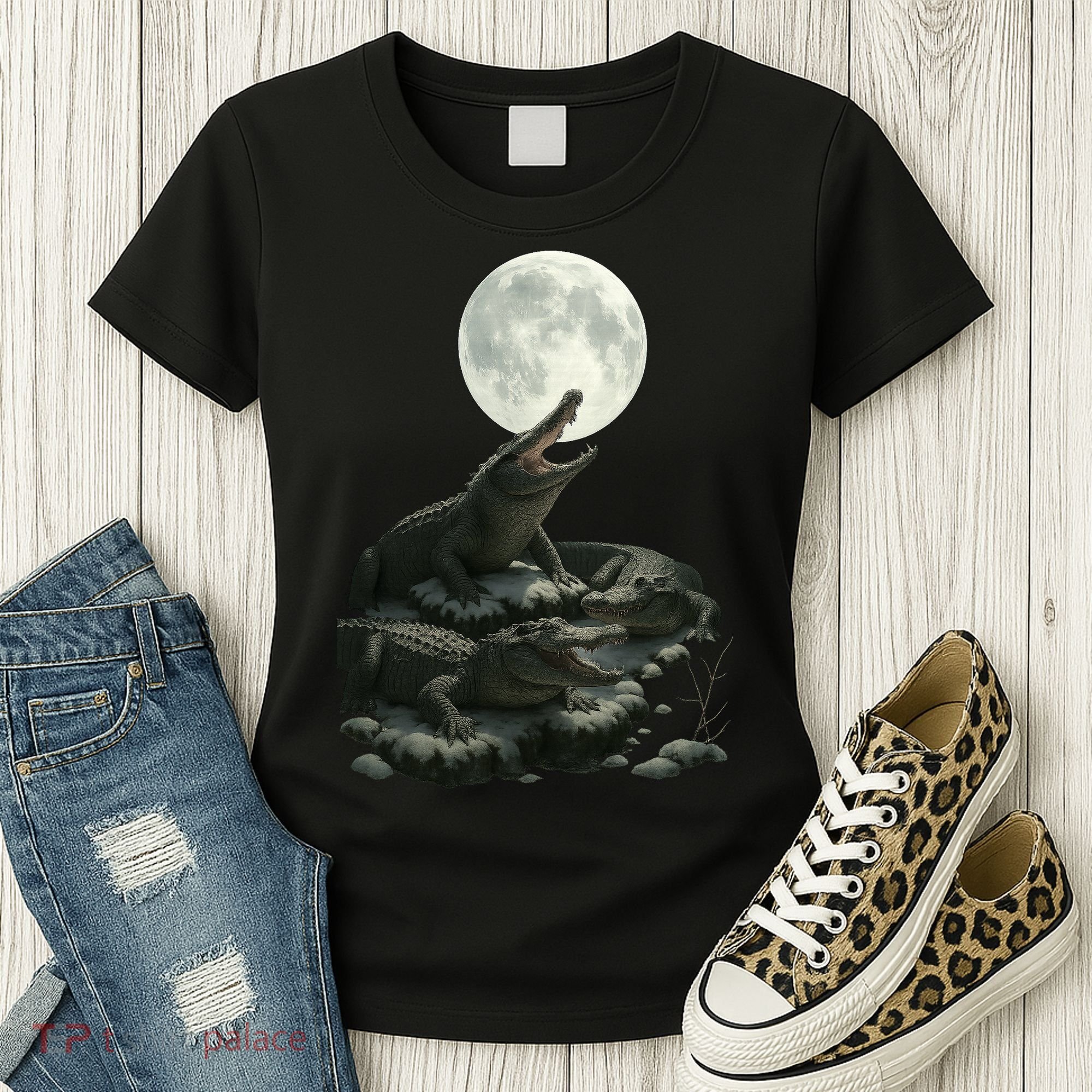 Three Alligator Moon Women's T-Shirt