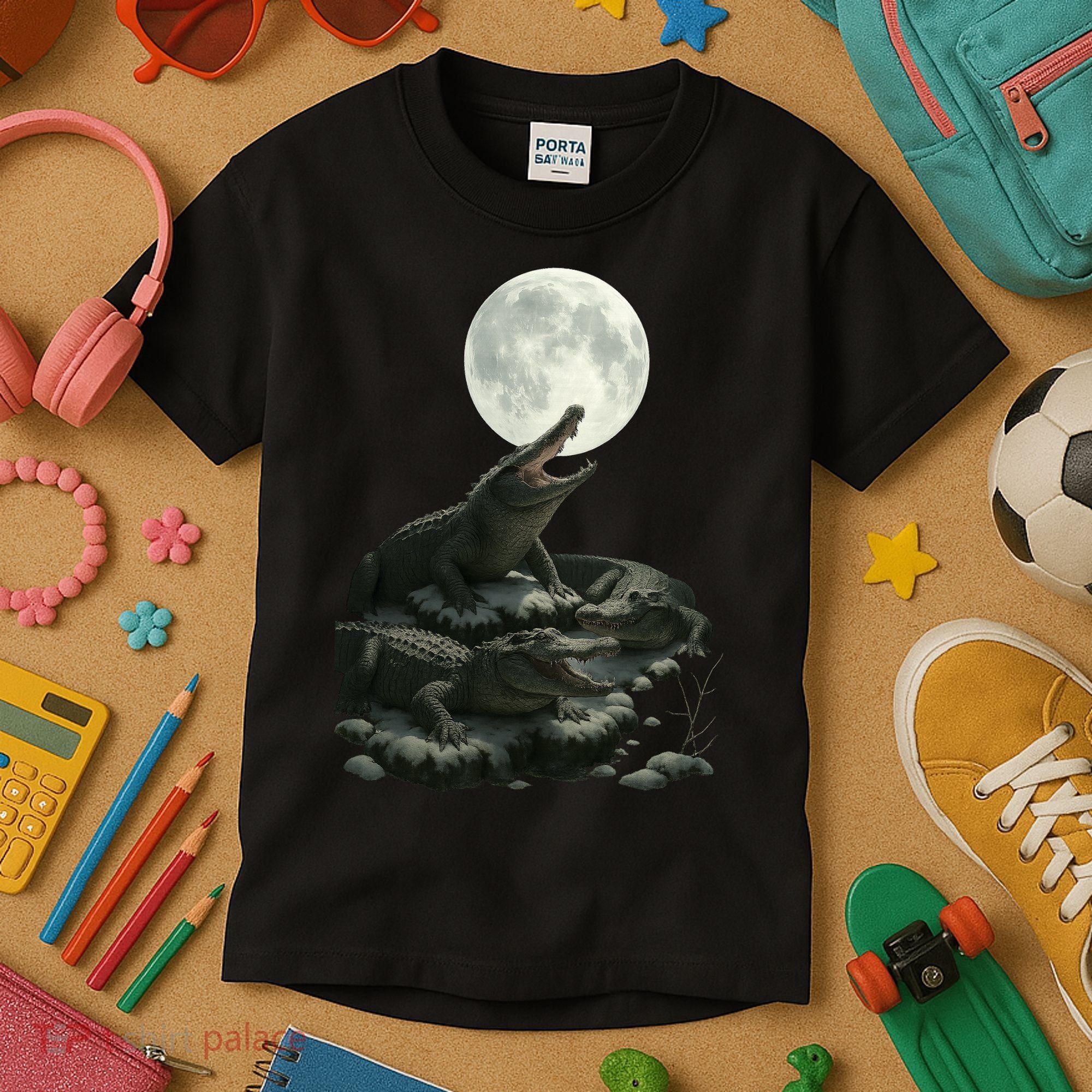 Three Alligator Moon Kids T-Shirt
