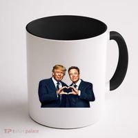 Trump And Musk One Heart Team Funny Coffee Mug thumb 1