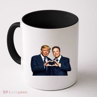 Trump And Musk One Heart Team Funny Coffee Mug thumb 0