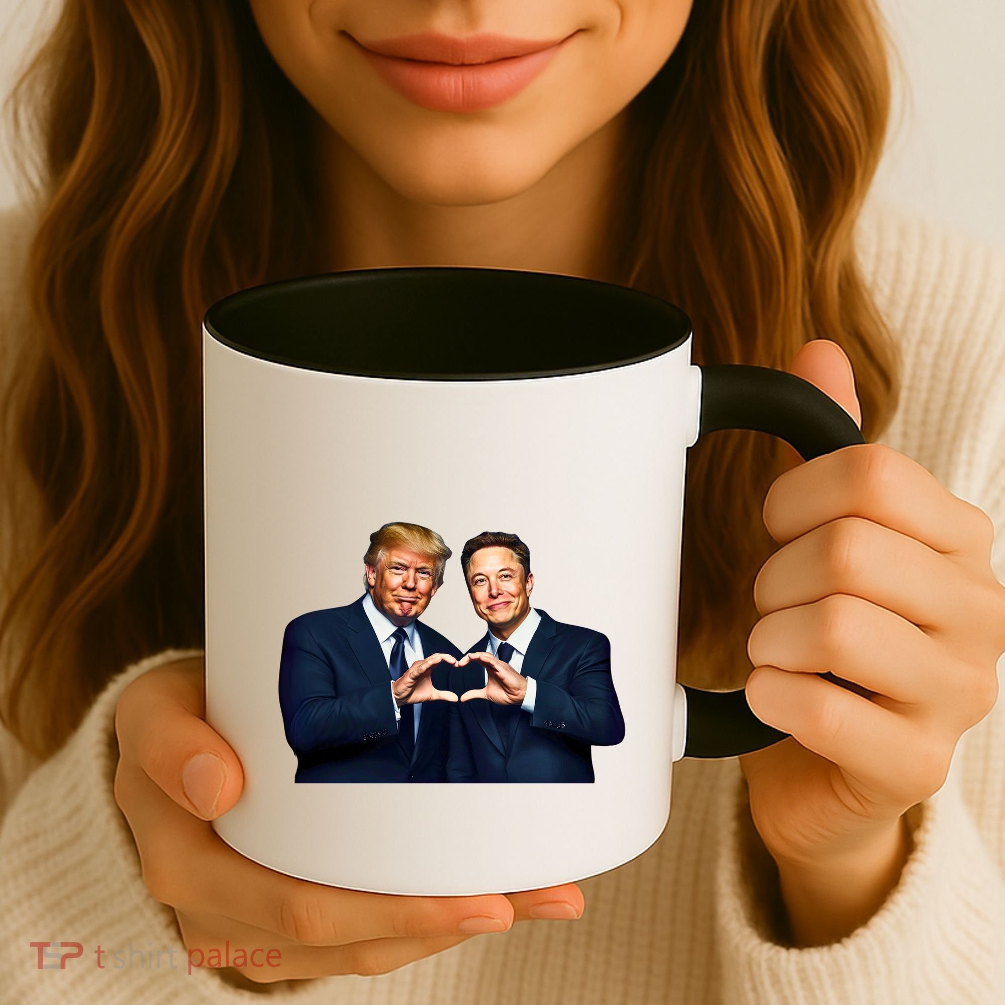 Trump And Musk One Heart Team Funny Coffee Mug