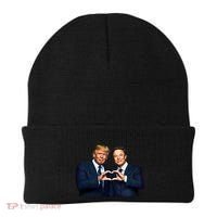 Trump And Musk One Heart Team Funny Beanie thumb 0