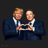 Trump And Musk One Heart Team Funny Beanie thumb 2
