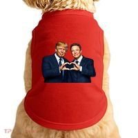 Trump And Musk One Heart Team Funny Doggie Tank thumb 0