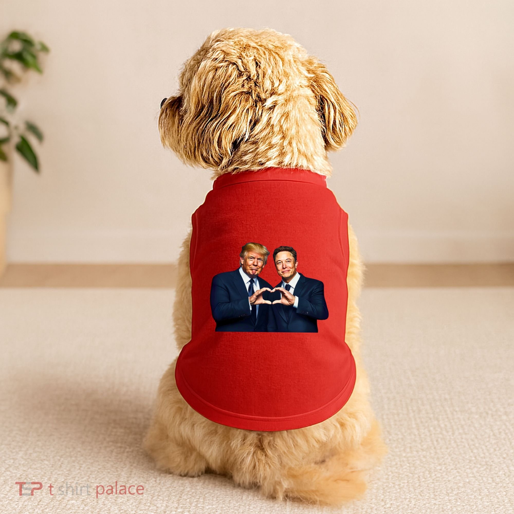 Trump And Musk One Heart Team Funny Doggie Tank