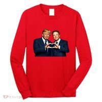 Trump And Musk One Heart Team Funny Long Sleeve Shirt thumb 0