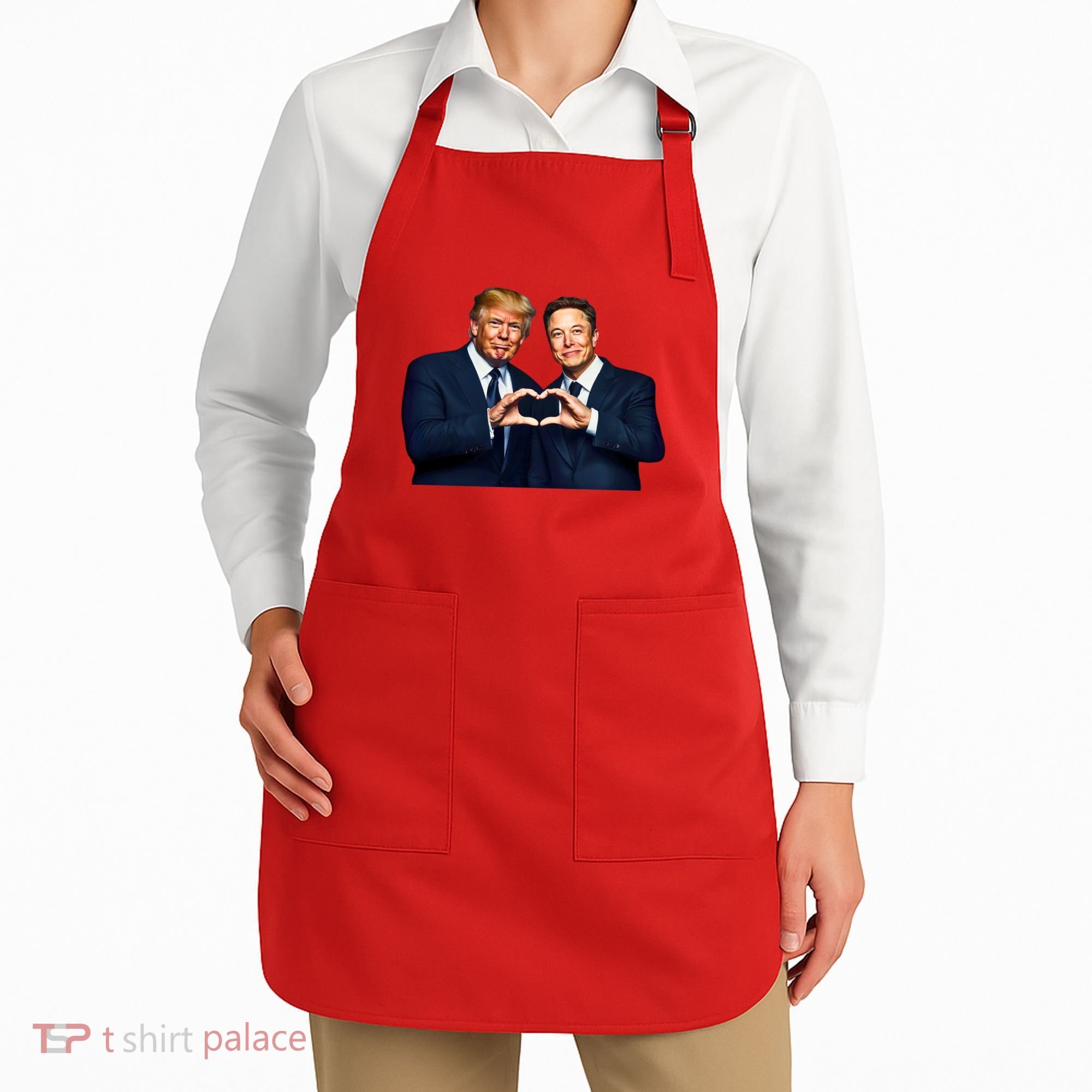Trump And Musk One Heart Team Funny Apron