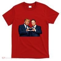 Trump And Musk One Heart Team Funny T-Shirt thumb 0