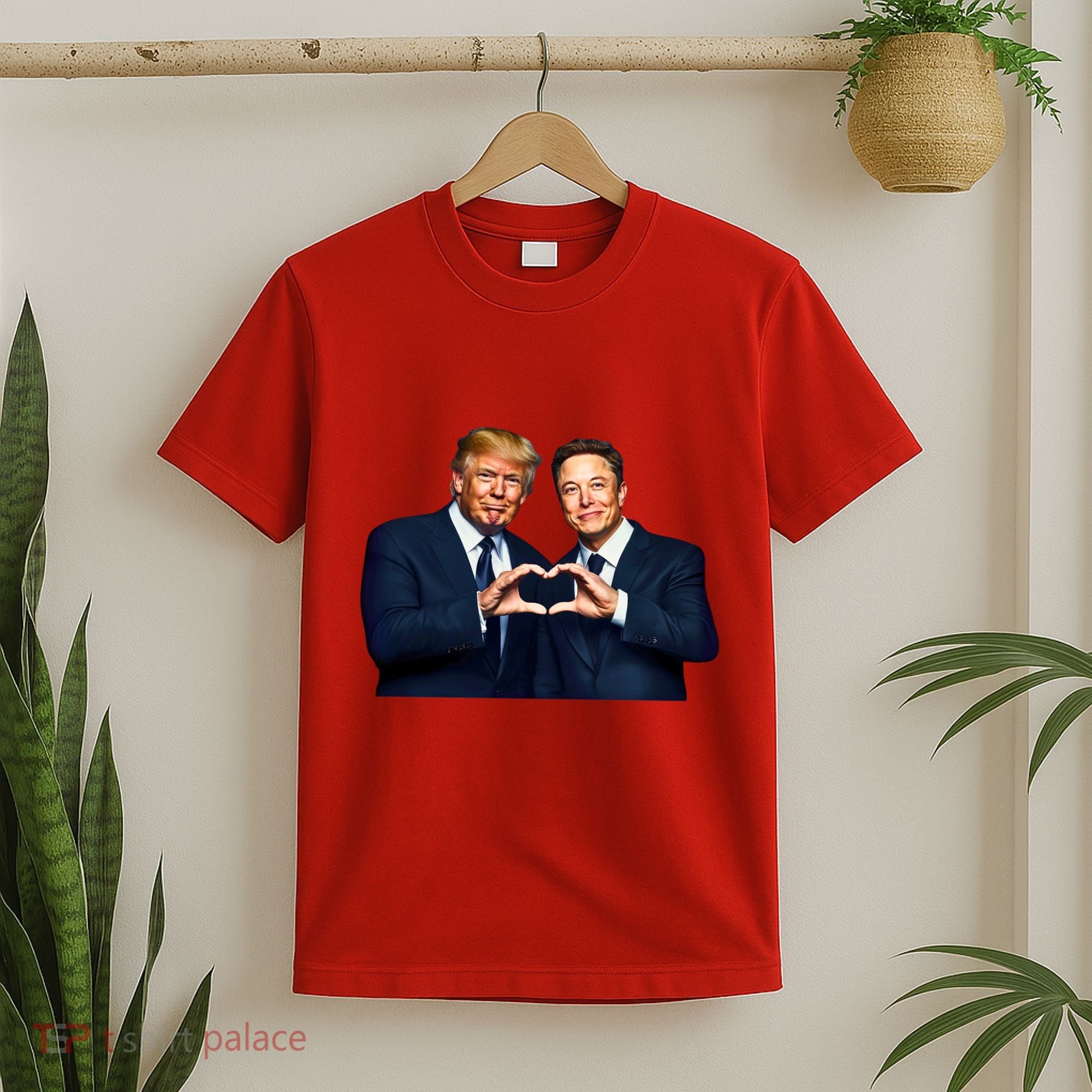 Trump And Musk One Heart Team Funny T-Shirt