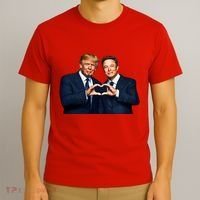 Trump And Musk One Heart Team Funny T-Shirt thumb 3