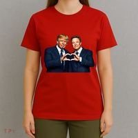 Trump And Musk One Heart Team Funny T-Shirt thumb 4