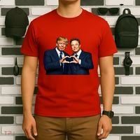 Trump And Musk One Heart Team Funny T-Shirt thumb 6