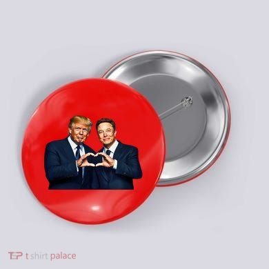 Trump And Musk One Heart Team Funny Button