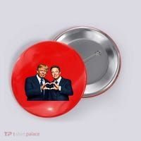 Trump And Musk One Heart Team Funny Button thumb 0